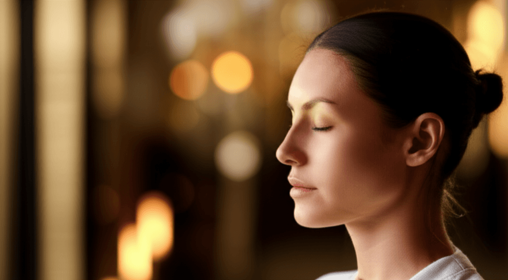 Larissa Steinbach leads a serene sound wellness session at Soul Art Dubai, focusing on alpha waves for calm focus and deep relaxation, enhancing wellbeing for clients.