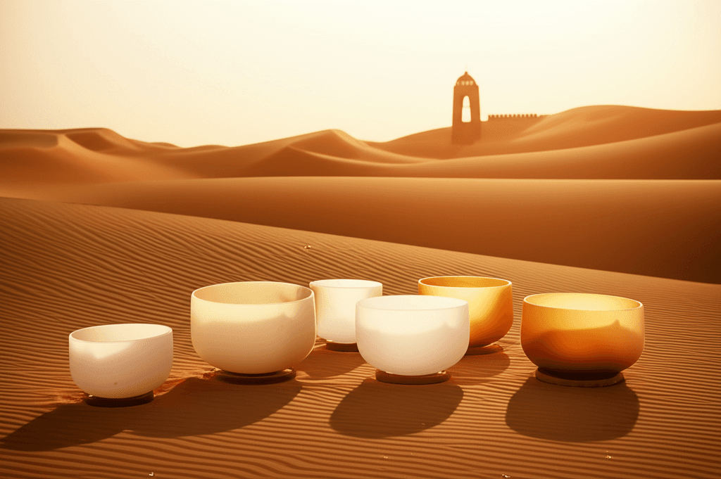 Larissa Steinbach's Soul Art offers Beach Sound Healing in Dubai, combining crystal singing bowls with ocean views for profound relaxation and stress relief.