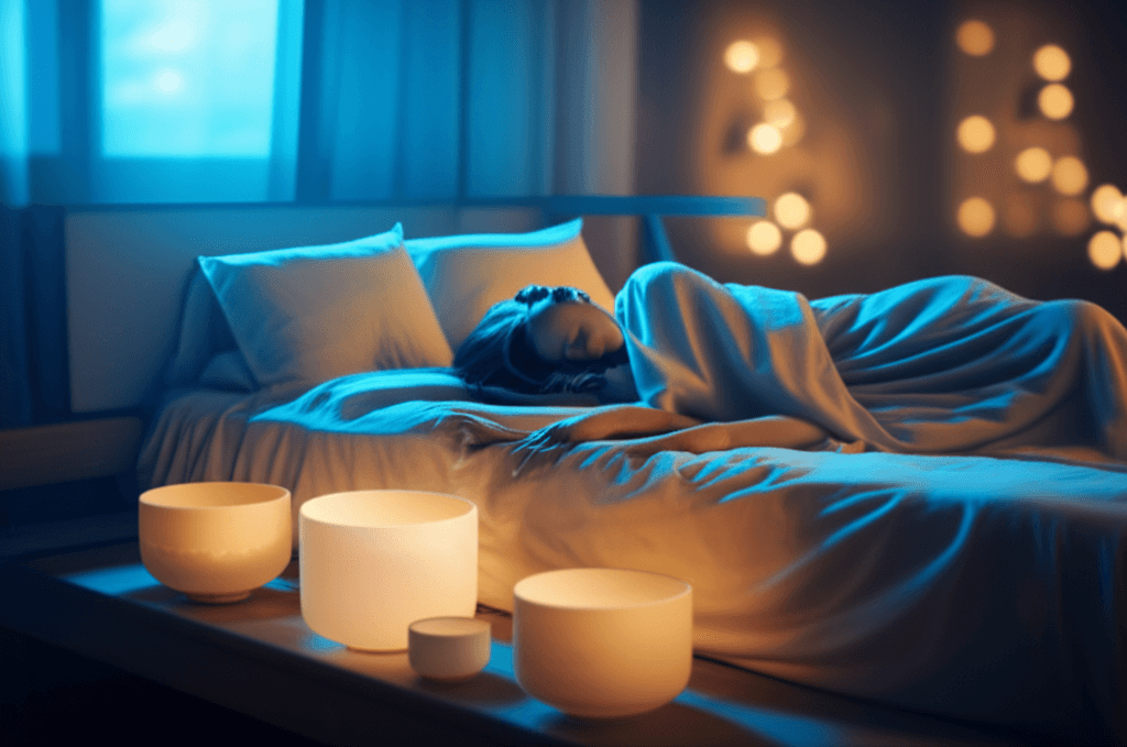 Larissa Steinbach leads a serene sound bath session at Soul Art Dubai, enhancing beauty sleep and holistic restoration through advanced sound protocols.