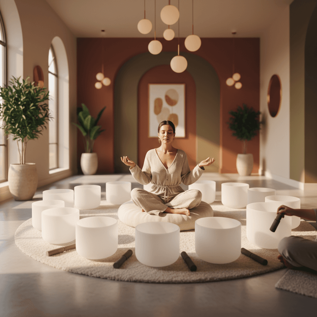 Larissa Steinbach von Soul Art in Dubai bei Kaltwasser-Immersion mit Klang-Wellness für Regeneration und Wohlbefinden.