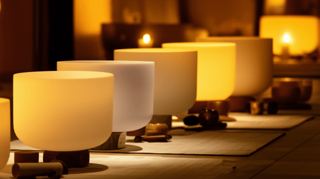 Eine Person entspannt während einer Klang-Wellness-Sitzung bei Soul Art Dubai, symbolisiert einen digitalen Detox von Bildschirmen, geleitet von Larissa Steinbach.