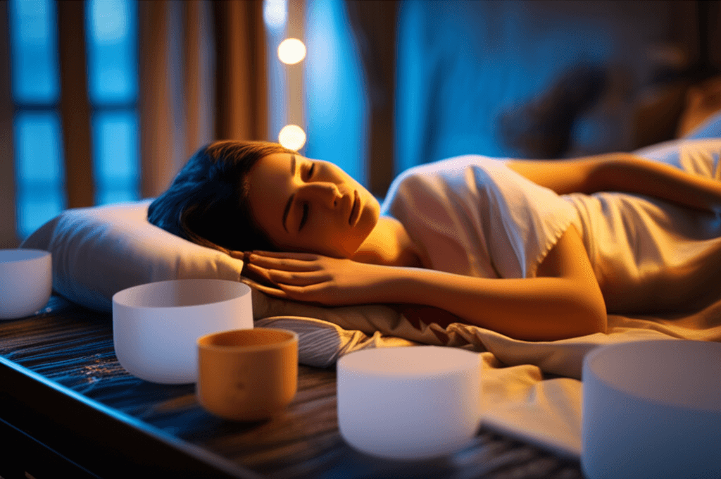 A serene individual meditating at sunrise, embodying early morning awakening and natural sleep extension. Soul Art by Larissa Steinbach guides this journey in Dubai.