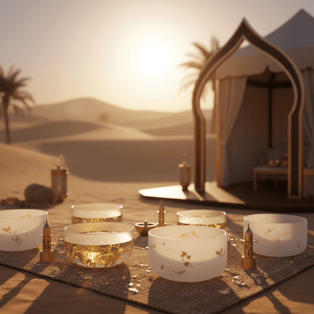 Larissa Steinbach von Soul Art Dubai leitet eine Klang-Wellness-Session, um erschöpfte Trauernde bei der Bewältigung von Trauer-Erschöpfung zu unterstützen und innere Ruhe zu finden.