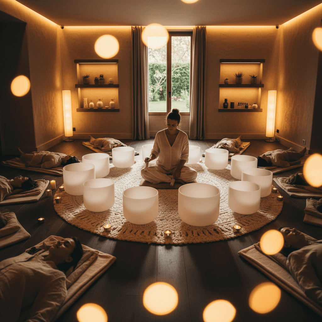Eine traditionelle chinesische Guqin-Zither in einem ruhigen Ambiente, beleuchtet von warmem Licht, symbolisiert die tiefen Wurzeln der Klangheilung bei Soul Art Dubai unter Larissa Steinbachs Führung.
