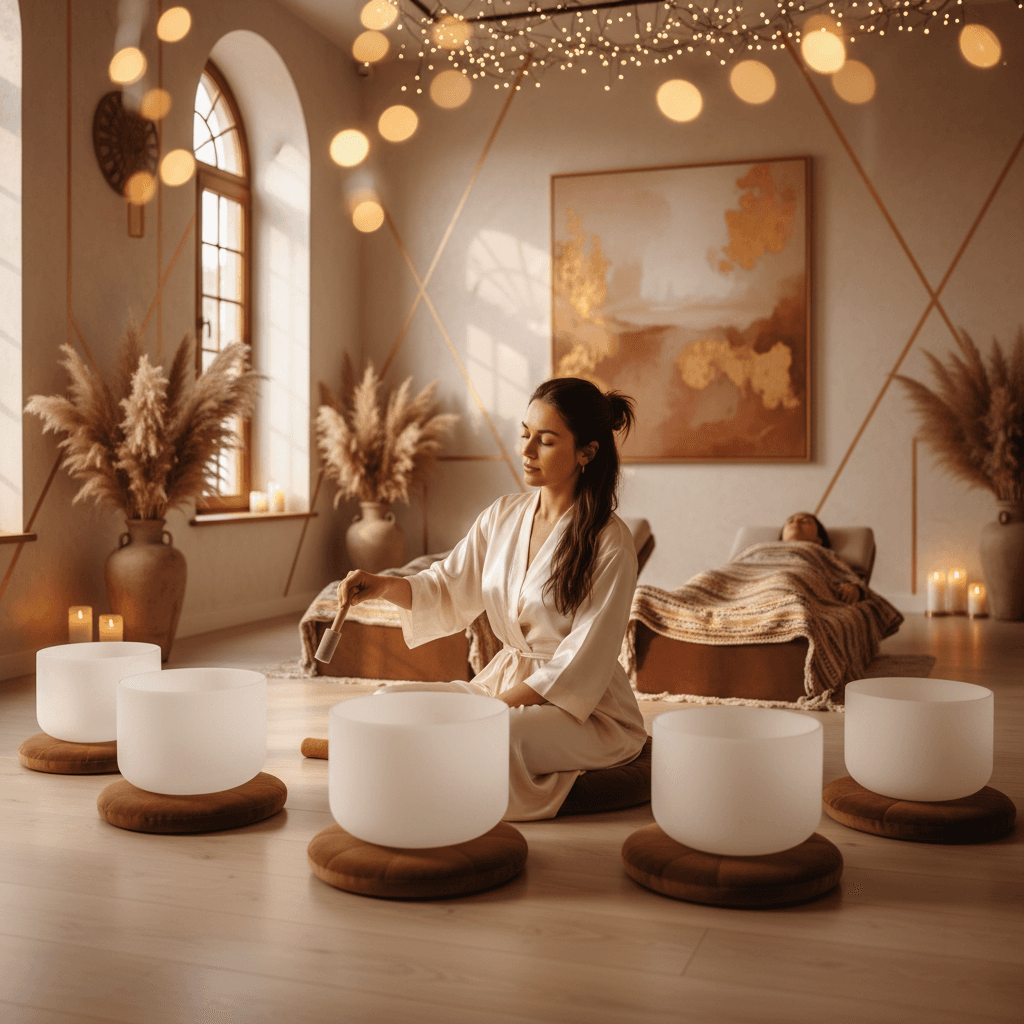 A person's hands and feet gently touching natural earth, symbolizing peripheral grounding, enhanced by sound vibrations, a core practice at Soul Art Dubai with Larissa Steinbach.