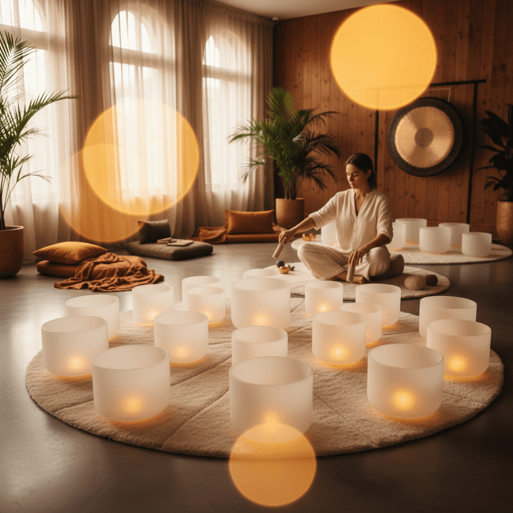 A serene image of two hands gently intertwined, symbolizing connection and shared harmony, with a subtle glow around the heart space, representing heart coherence. Features Soul Art branding and Larissa Steinbach's wellness approach.