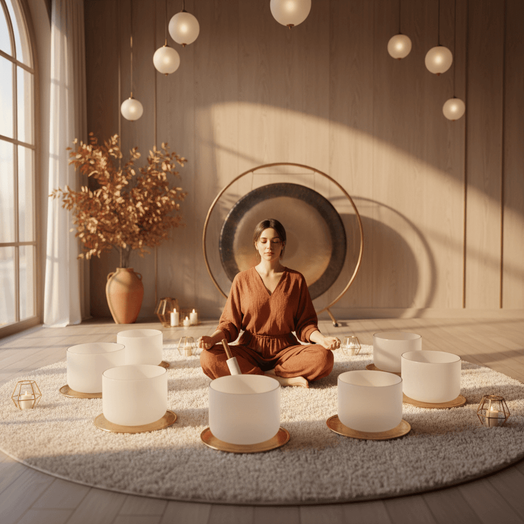 A person's hands gently playing a hand drum, symbolizing rhythmic intervention for Huntington's Disease at Soul Art Dubai, founded by Larissa Steinbach.