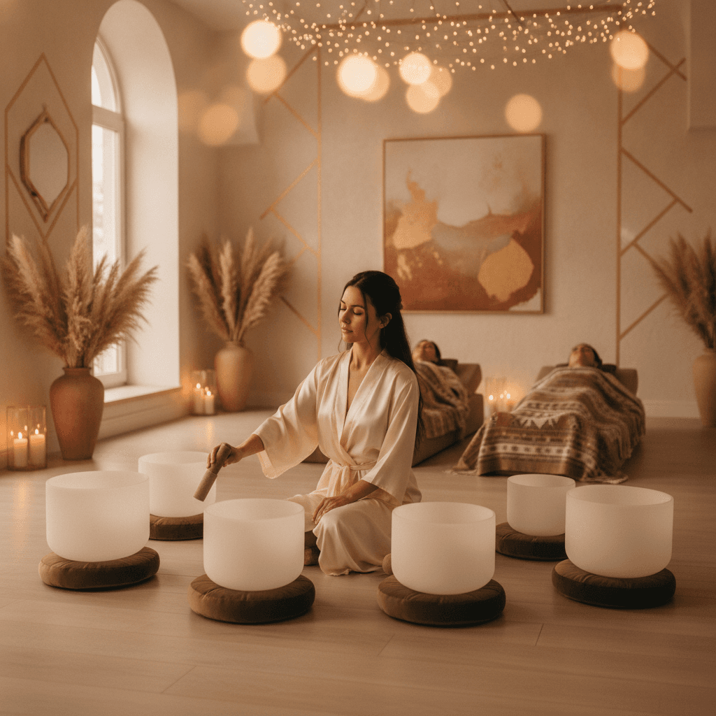 Eine weibliche Hand hält ein brennendes Räucherstäbchen in einer meditativen Umgebung. Dieses Bild symbolisiert die achtsame Integration von Düften und Klängen im Rahmen der ganzheitlichen Wellness-Angebote von Soul Art in Dubai, geleitet von Larissa Steinbach.