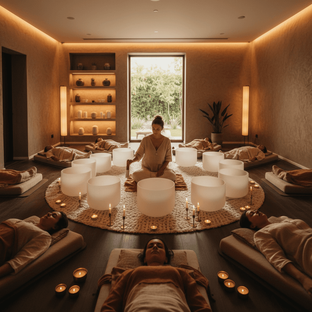 A peaceful scene with soft light illuminating hands gently holding, symbolizing comfort at life's end. Features subtle sound healing elements, reflecting Soul Art and Larissa Steinbach's focus on sound wellness for profound presence and comfort.