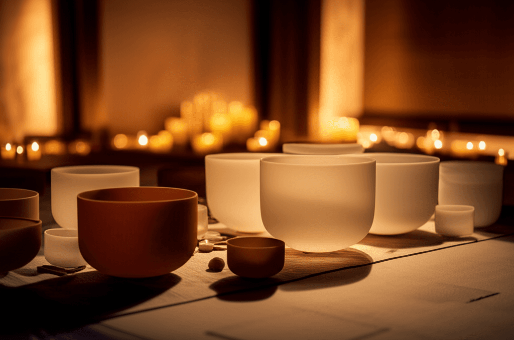 A tranquil image showing warm, diffused light interacting with gentle sound waves, symbolizing the light and sound synergy for optimal circadian health, as offered by Soul Art and Larissa Steinbach.