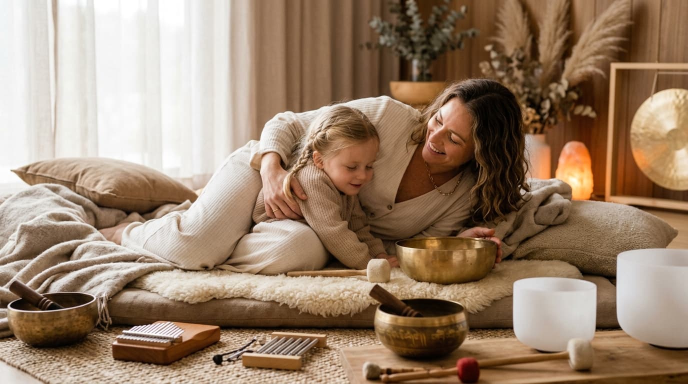 جلست علاج صوتي مريحة في سول آرت دبي، مع أوعية التبت الكريستالية والأجراس. لاريسا ستاينباخ تقود جلسة رفاهية صوتية للتعافي من الحزن وفقدان الوالدين.