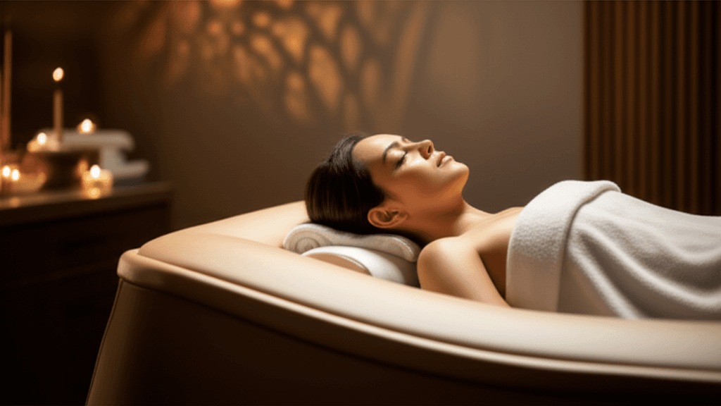 Soul Art sound healing for post-surgical recovery featuring Larissa Steinbach conducting a sound bath with crystal singing bowls, promoting calm and well-being in a serene studio setting.
