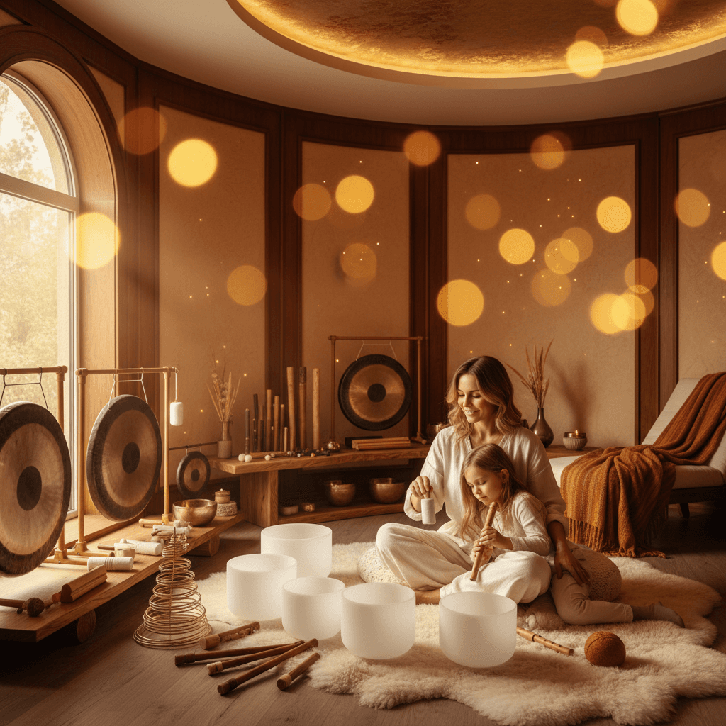 Larissa Steinbach von Soul Art Dubai begleitet Familien bei der Töpfchen-Erziehung mit beruhigender Klang-Wellness für Kinder und Eltern.