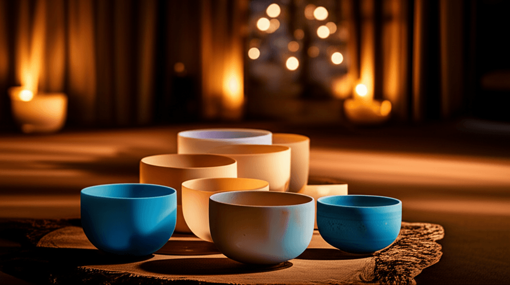 A vibrant, ethereal depiction of energy flow and sound waves, representing the harmony achieved through Soul Art's sound wellness practices led by Larissa Steinbach in Dubai.