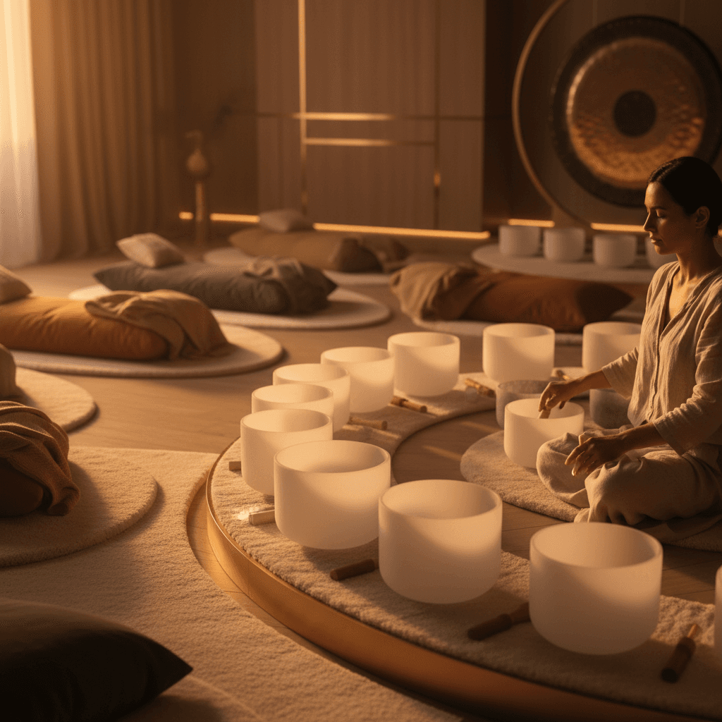 Eine Nahaufnahme von sanft fließendem Wasser, das entspannende Wellen und Reflexionen erzeugt, während es von den Händen von Larissa Steinbach bei Soul Art Dubai gehalten wird. Dies symbolisiert die Flussklang-Therapie und ihre tiefgreifende Wirkung auf das Wohlbefinden bei Soul Art.