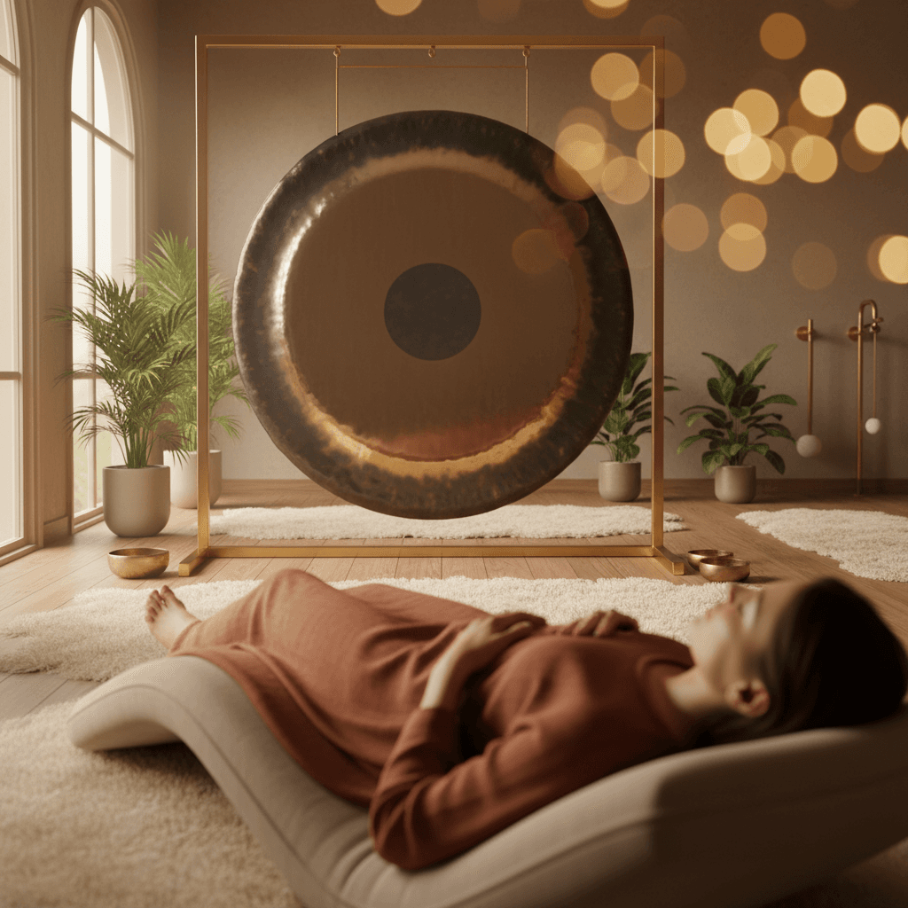 Soul Art's Larissa Steinbach guides a deeply relaxing seasonal sound bath ritual with crystal singing bowls, promoting personal reset and nervous system regulation in Dubai.