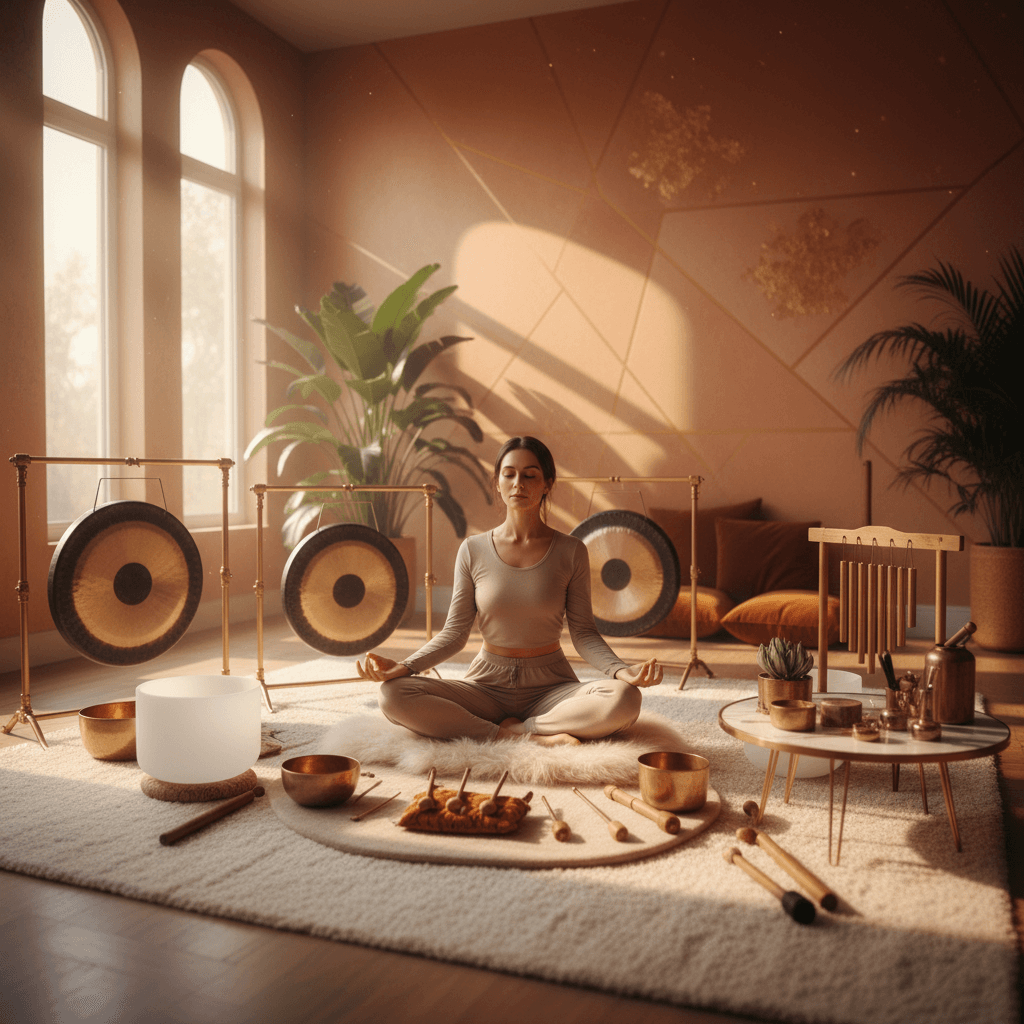 A diverse group of individuals engaging in mindful movement and dance meditation, illuminated by ambient light, embodying the essence of Soul Art Dubai's wellness philosophy with Larissa Steinbach's guidance.