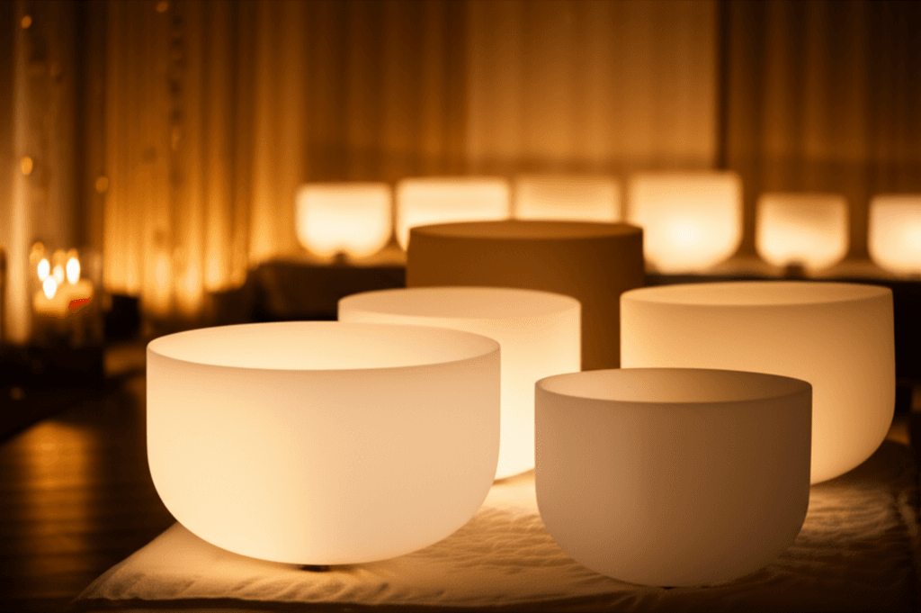 Athlete meditating with sound bowls, illustrating Soul Art Dubai's sound therapy for performance enhancement by Larissa Steinbach.