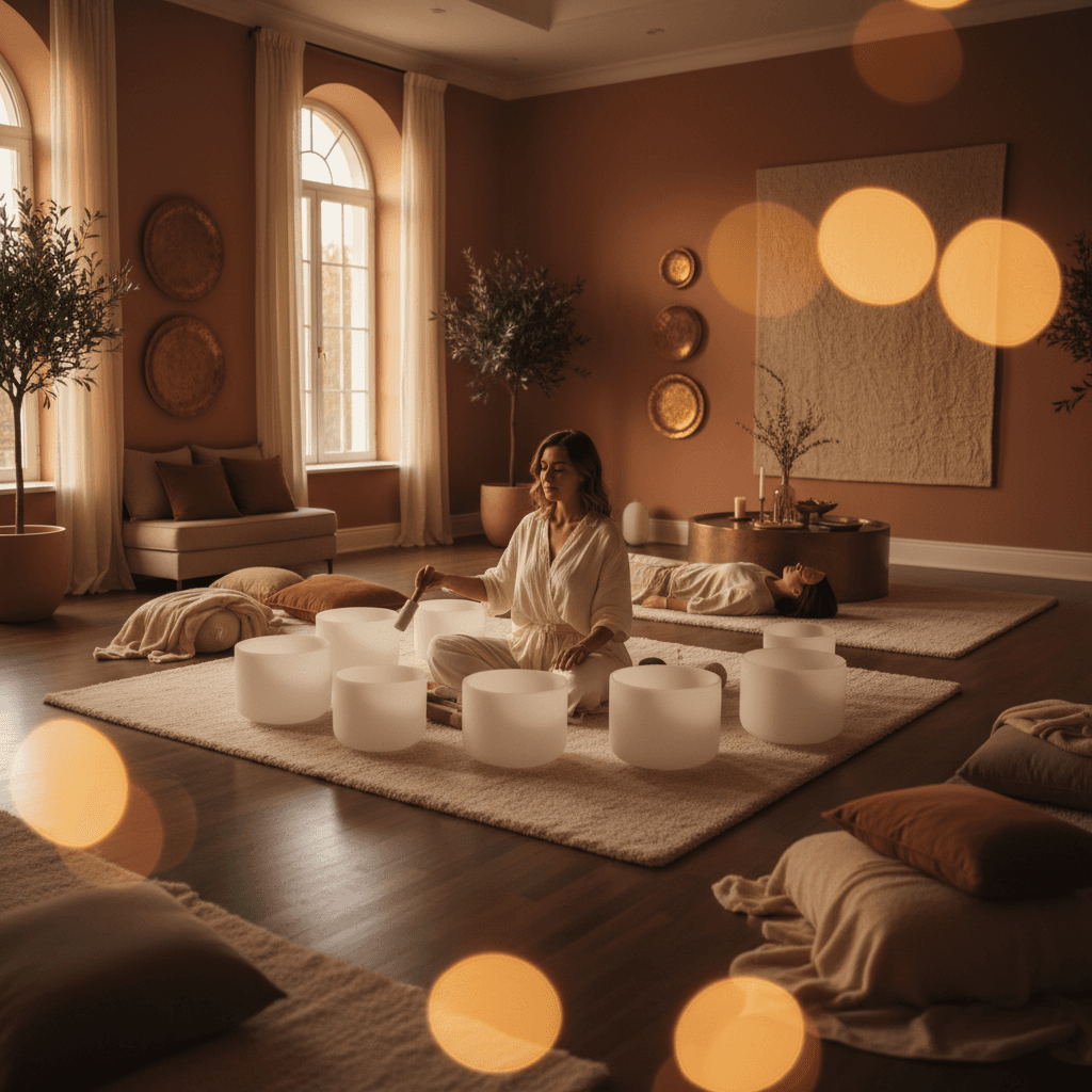 A person singing or vocalizing in a serene setting, representing the power of the human voice as an accessible instrument for wellness, a core practice at Soul Art Dubai with Larissa Steinbach.
